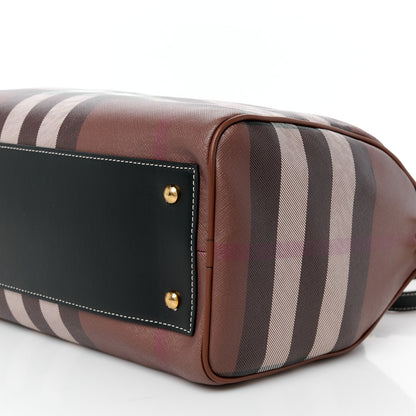 Burberry E-canvas Check Bowling Bag Dark Birch Brown 10 of 10