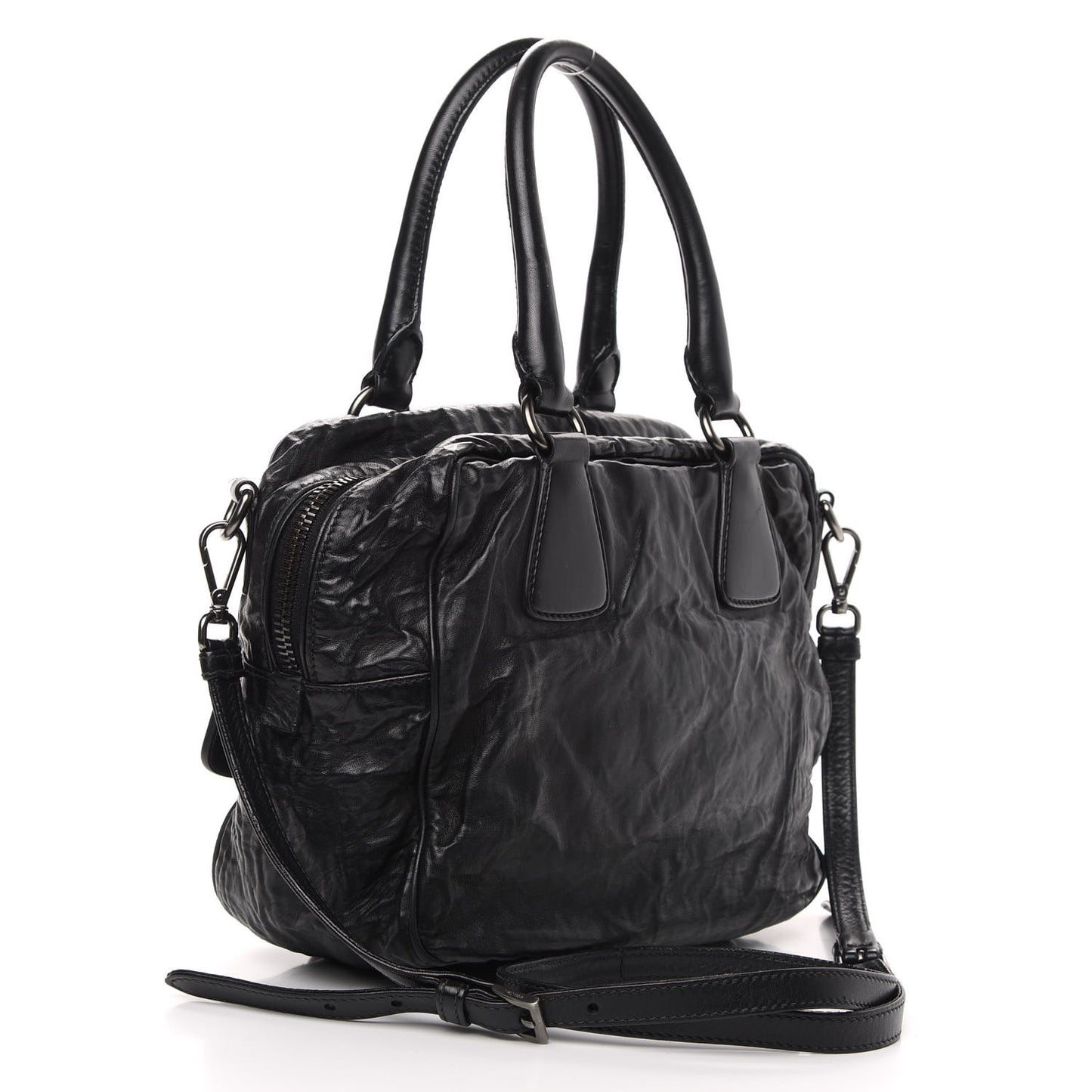 Nappa Antique Shoulder Bag Black