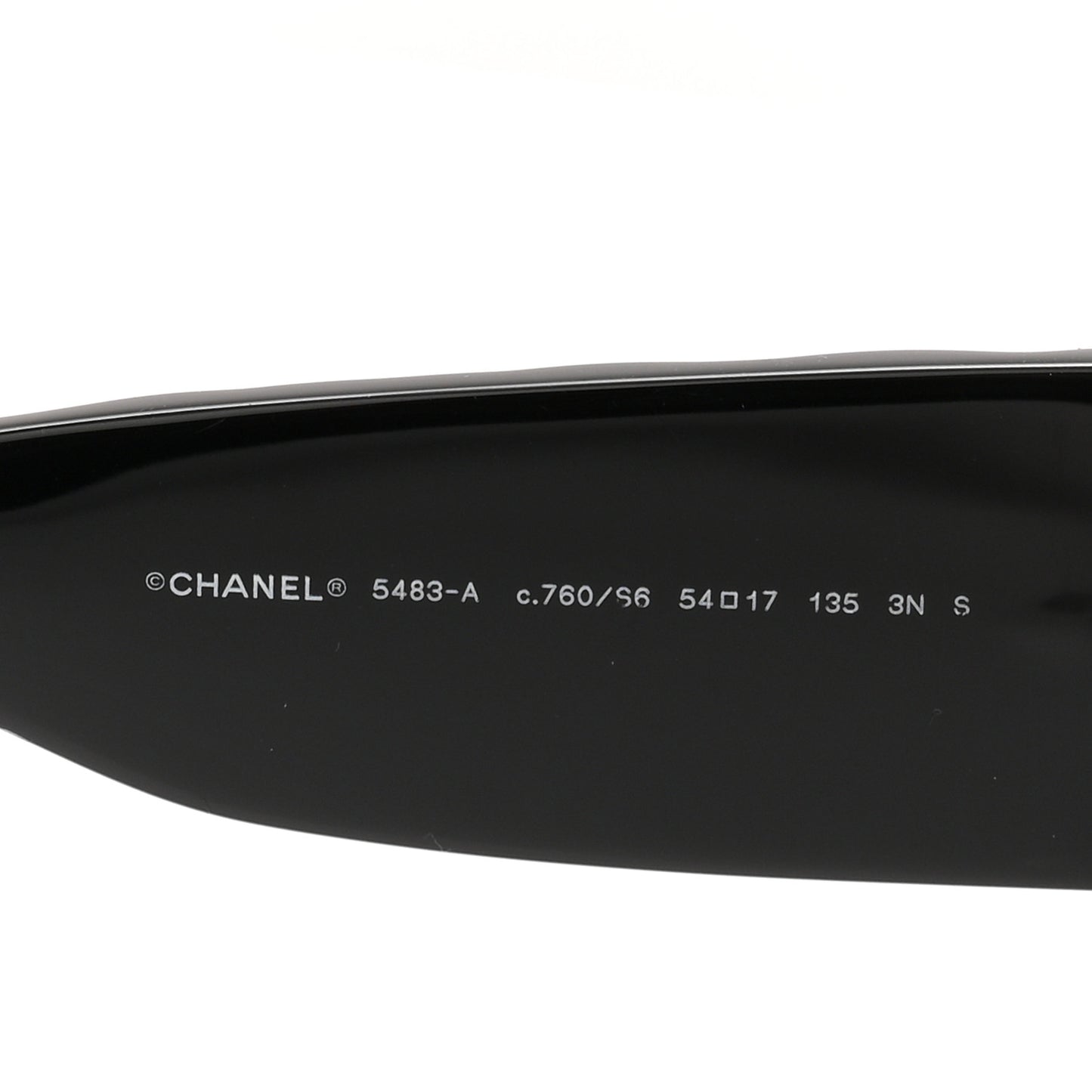 Acetate Quilted CC Rectangle Sunglasses 5483-A Black