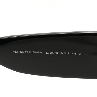 Chanel Acetate Quilted CC Rectangle Sunglasses 5483-A Black 6 of 8