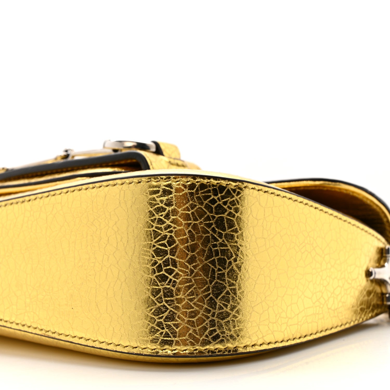 Gucci Metallic Demetra Mini Horsebit 1955 Asymmetric Shoulder Bag Gold 10 of 10