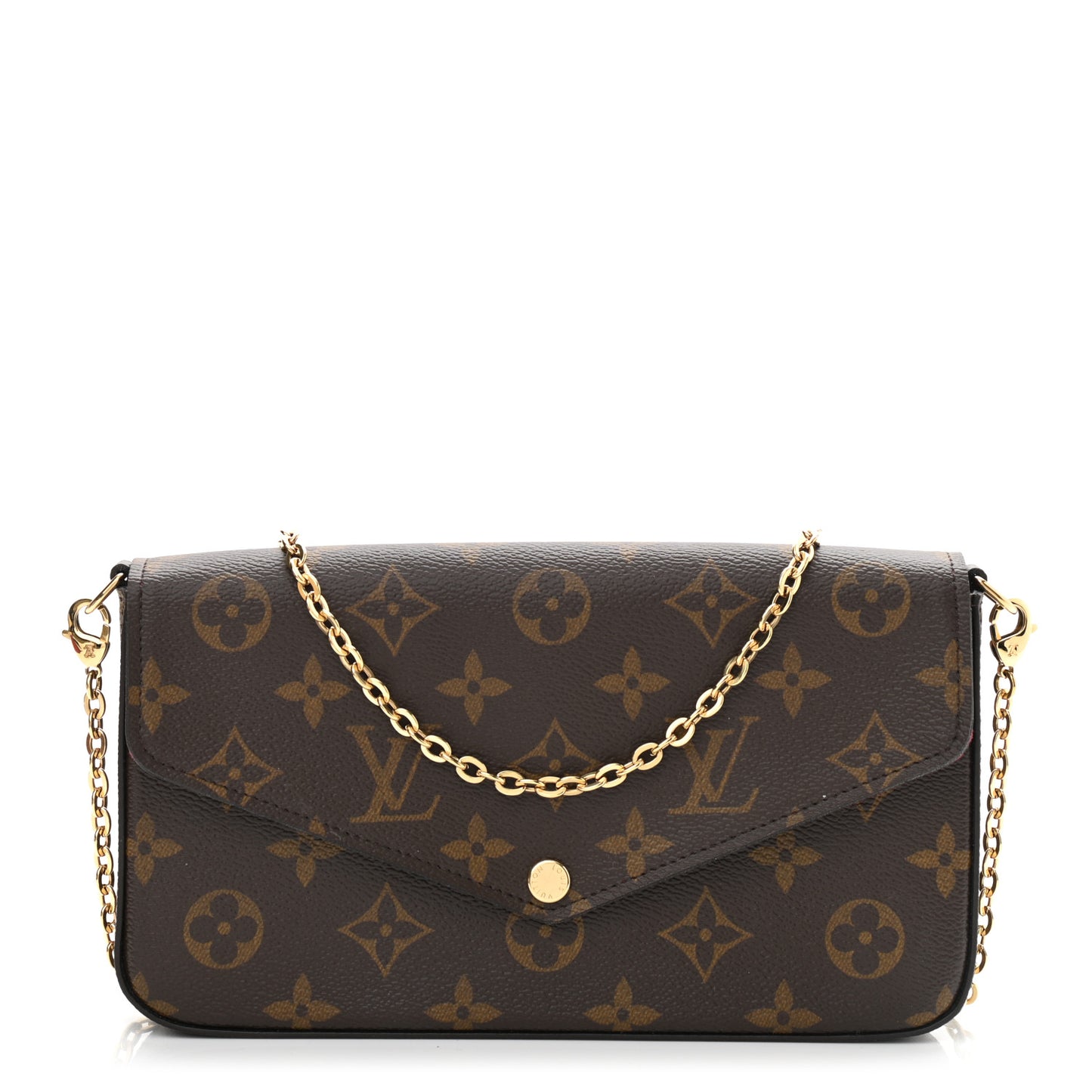 Monogram Pochette Felicie Chain Wallet Fuchsia