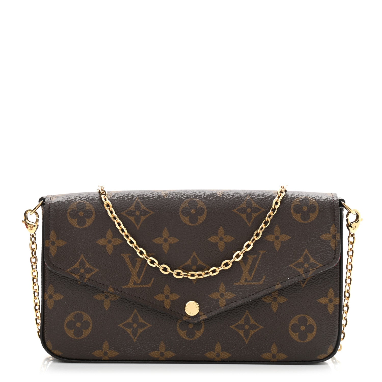 Louis Vuitton Monogram Pochette Felicie Chain Wallet Fuchsia 5 of 19