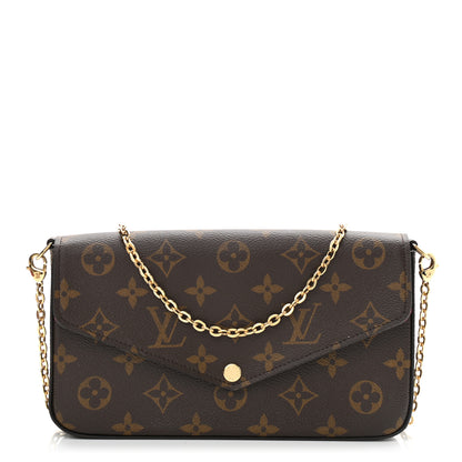 Louis Vuitton Monogram Pochette Felicie Chain Wallet Fuchsia 5 of 19