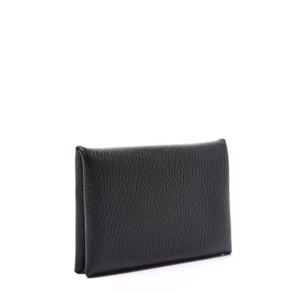 Hermes Chevre Mysore Calvi Card Case Black 2 of 9