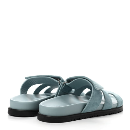 Hermes Suede Goatskin Womens Chypre Sandals 36 Vert d'Eau 4 of 8