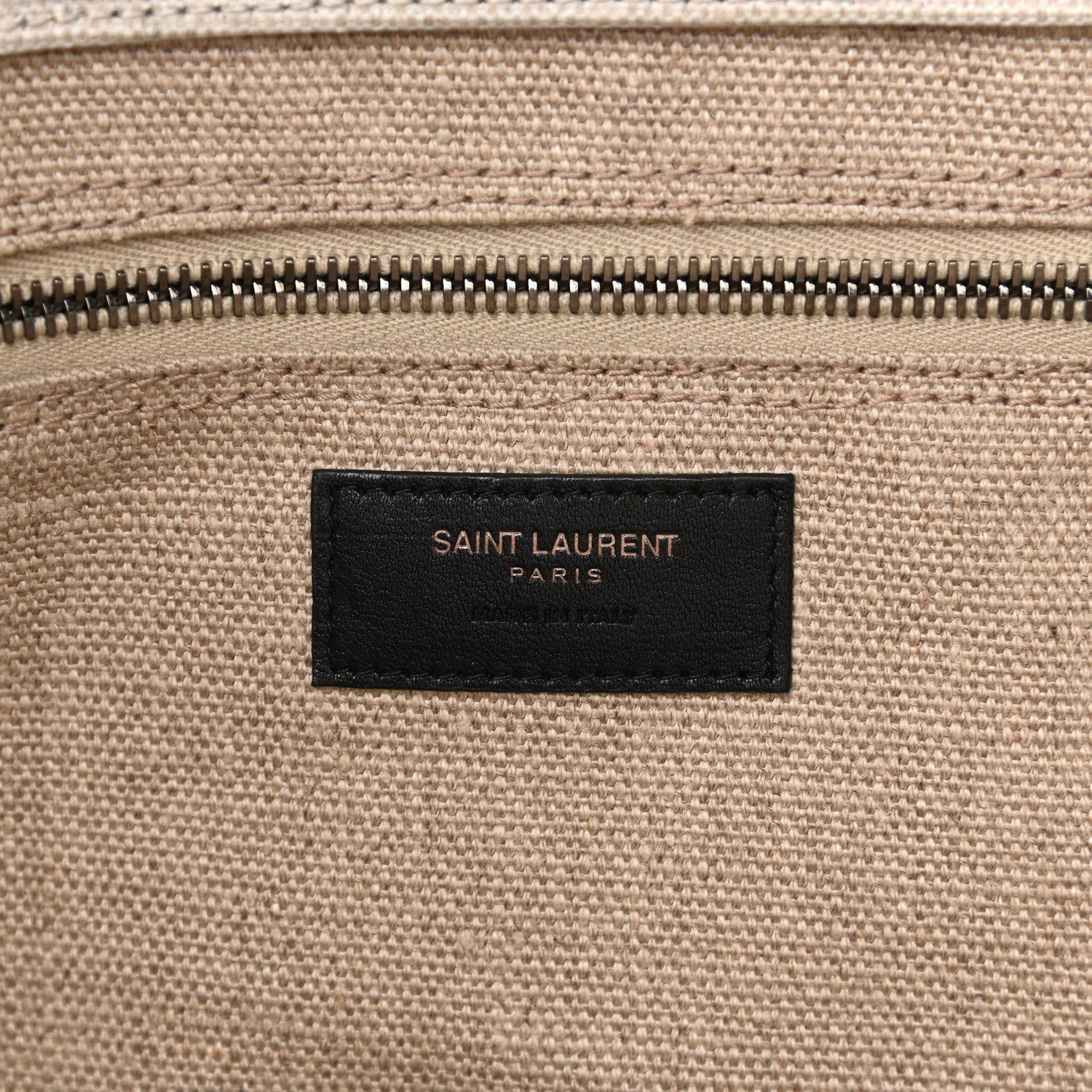Saint Laurent Linen Calfskin Rive Gauche Tote Optic White 6 of 11