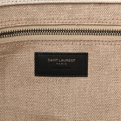 Saint Laurent Linen Calfskin Rive Gauche Tote Optic White 6 of 11
