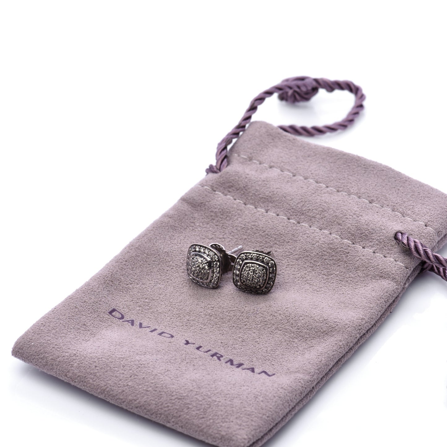Sterling Silver Diamond 5mm Pave Albion Earrings