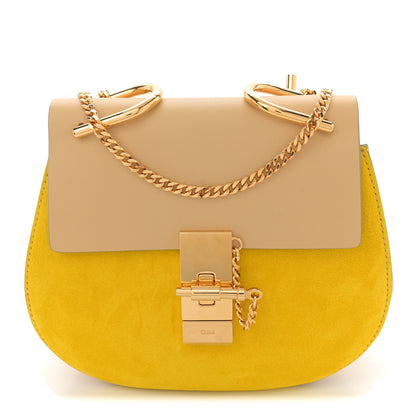 Chloe Suede Smooth Calfskin Mini Drew Shoulder Bag Cork Beige 1 of 10