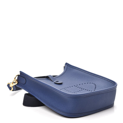 Hermes Taurillon Clemence Amazone Evelyne TPM Blue Saphir Blue Indigo 4 of 9