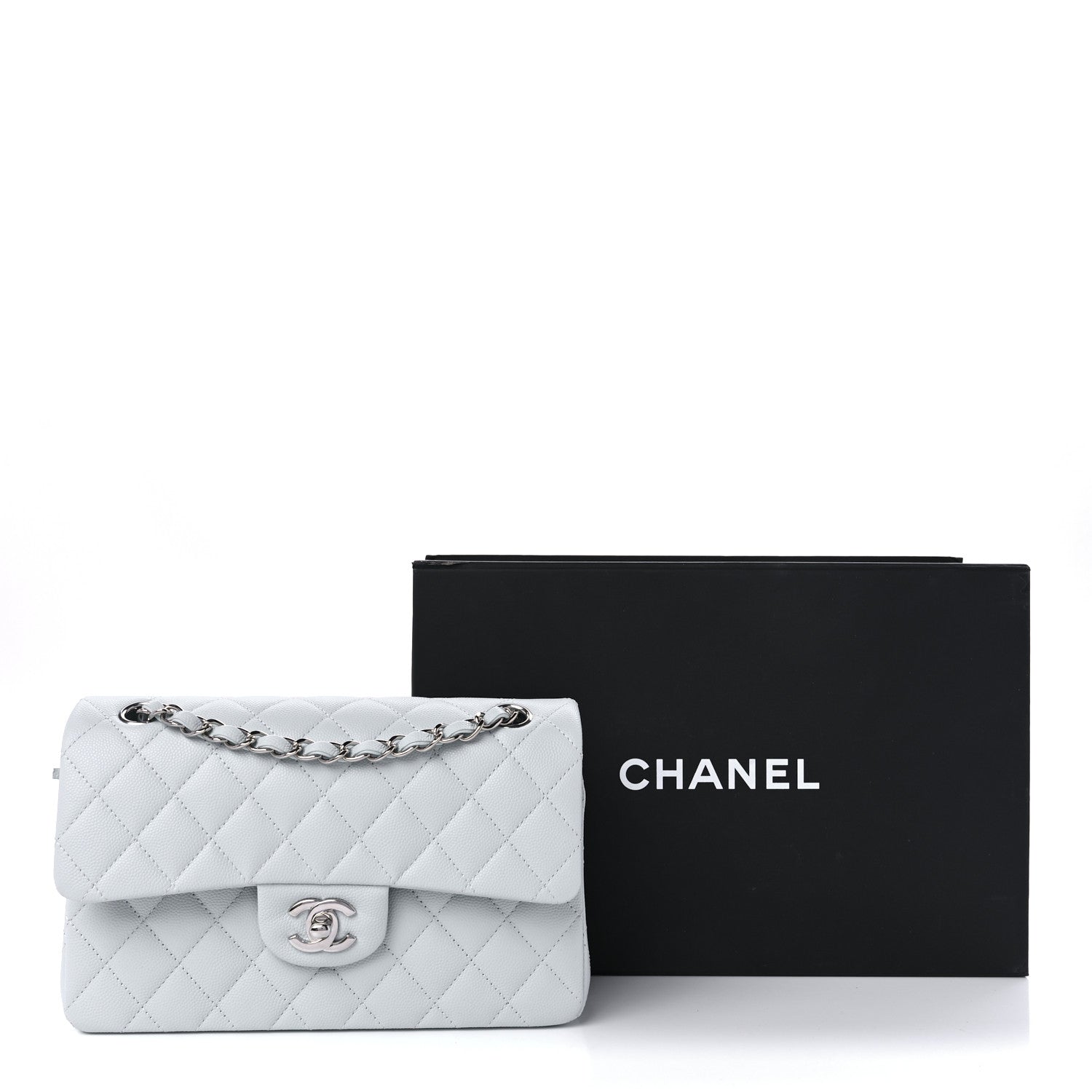 Chanel Caviar Quilted Small Double Flap Light Blue 11 of 11