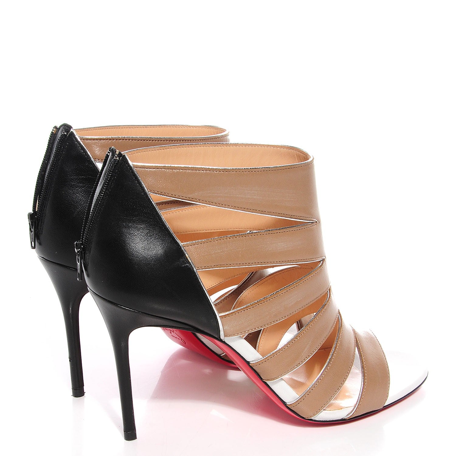 Christian Louboutin Kid Beauty K 85 Cage Sandals 38.5 Beige 4 of 7