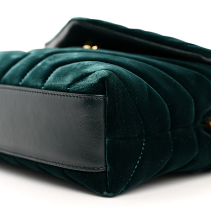 Saint Laurent Velvet Y Quilted Monogram Toy Loulou Chain Satchel Dark Ottanio 9 of 9