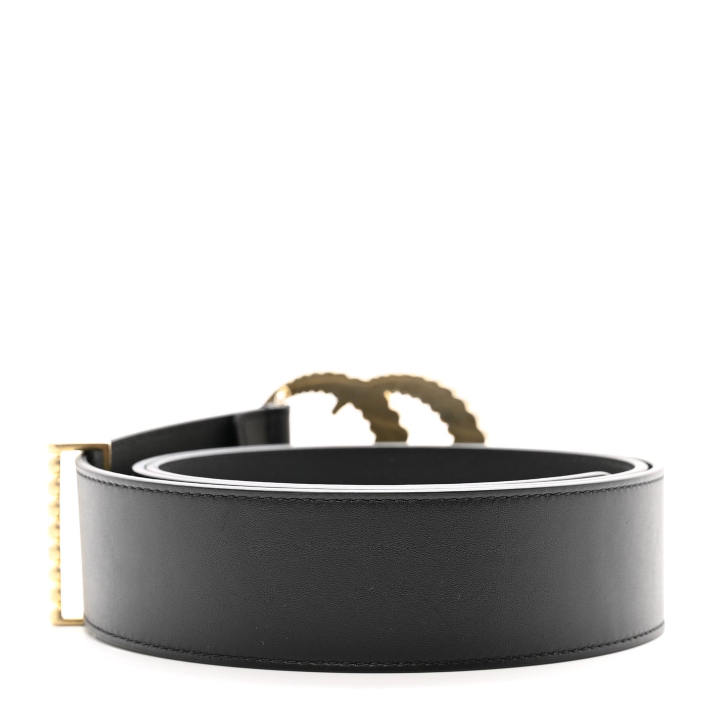 Moon Calfskin Torchon Double G 40mm Belt 95 38 Black