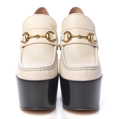 Gucci Malaga Kid Pearl Studded Vegas Platform Loafers 37 Mystic White 2 of 14