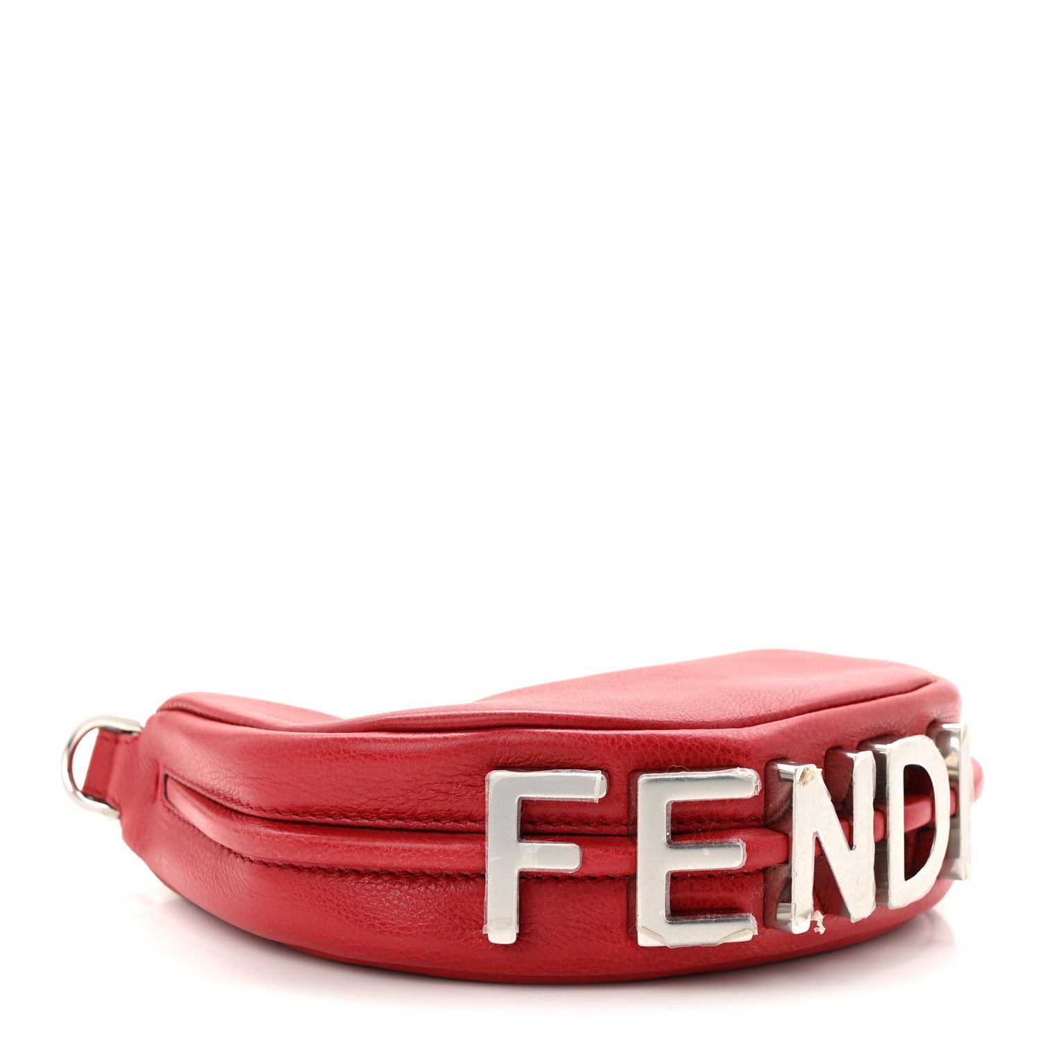 Fendi Vitello Grace New Matte Nano Fendigraphy Hobo Charm Scarlet Sage 4 of 10