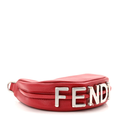 Fendi Vitello Grace New Matte Nano Fendigraphy Hobo Charm Scarlet Sage 4 of 10