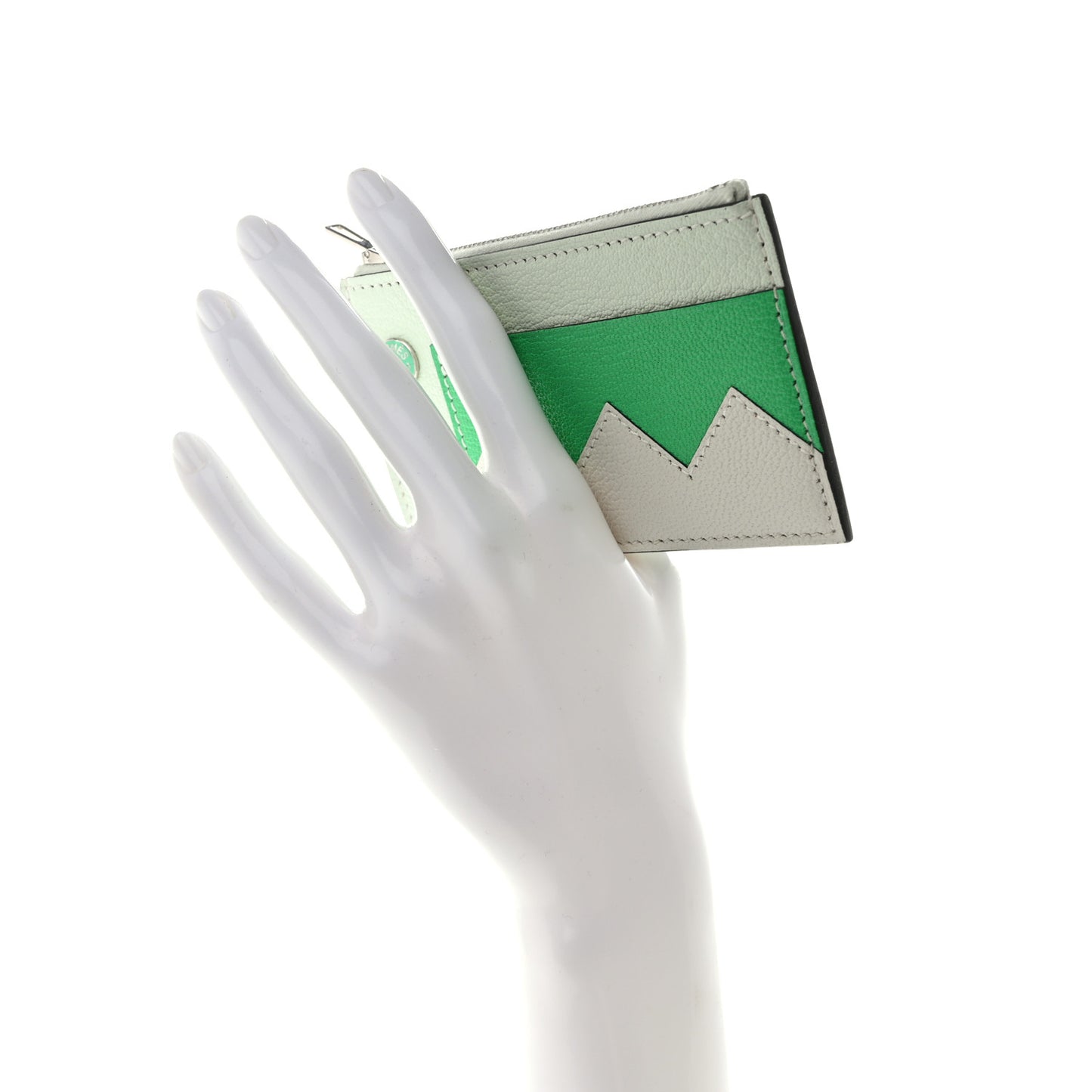 Chevre Mysore Crocodile Compact Card Holder Vert Fizz Vert Comics Mushroom