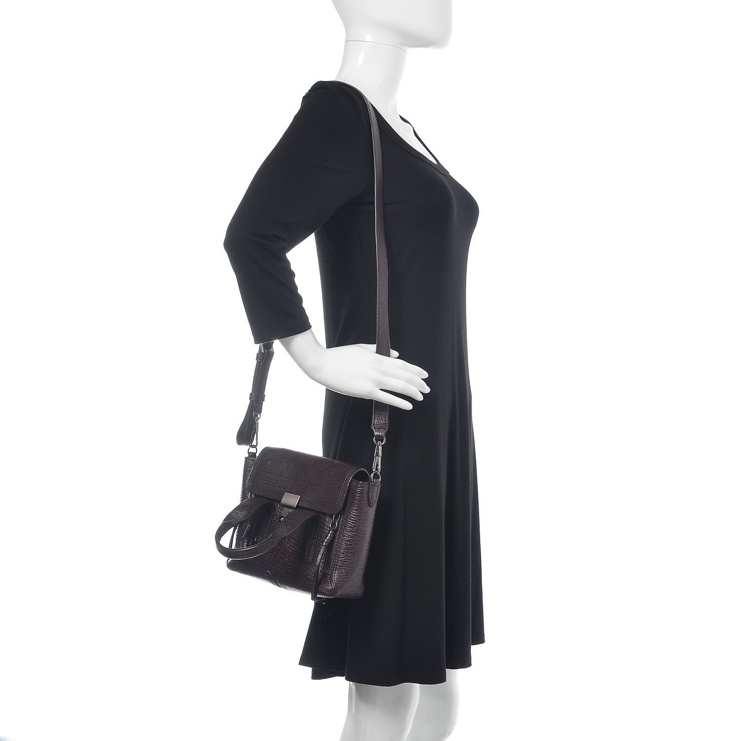 3.1 Phillip Lim 3.1 Textured Calfskin Mini Pashli Satchel African Violet 2 of 13