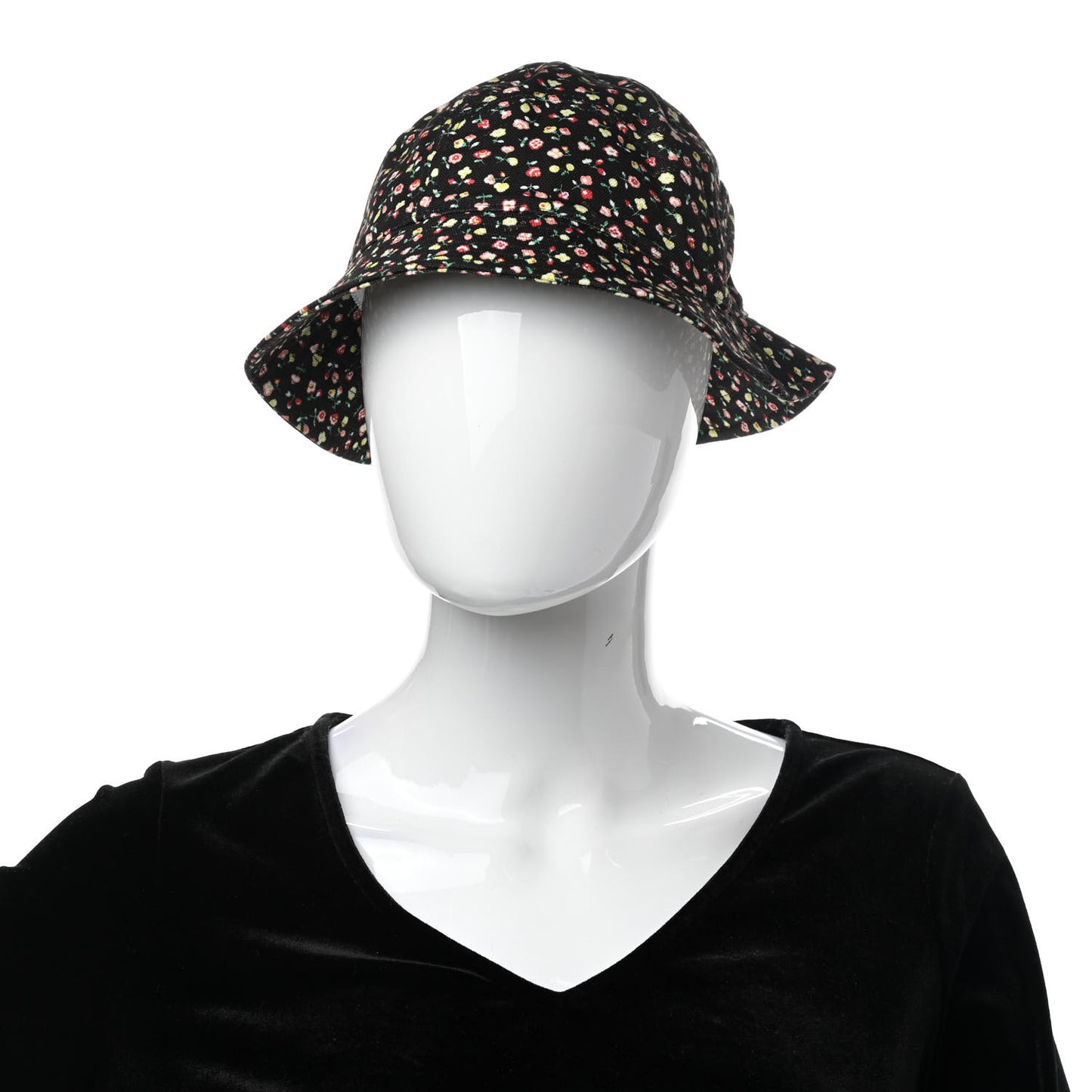 X LIBERTY OF LONDON Canvas Floral Print Bucket Hat M Black Multicolor