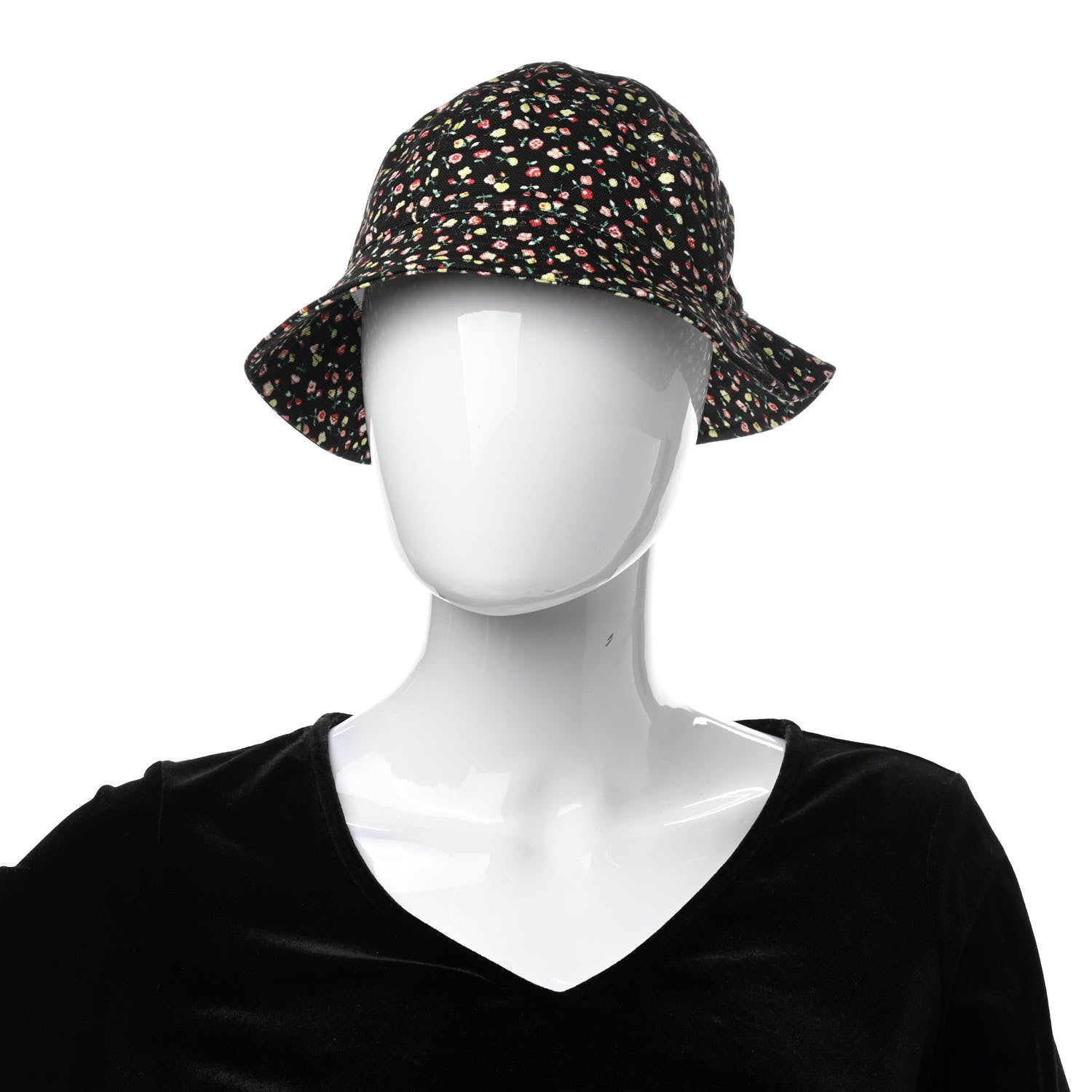 Gucci X LIBERTY OF LONDON Canvas Floral Print Bucket Hat M Black Multicolor 2 of 9