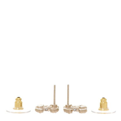 Chanel Metal Graduated Pearl Crystal CC Earrings Gold 3 of 5