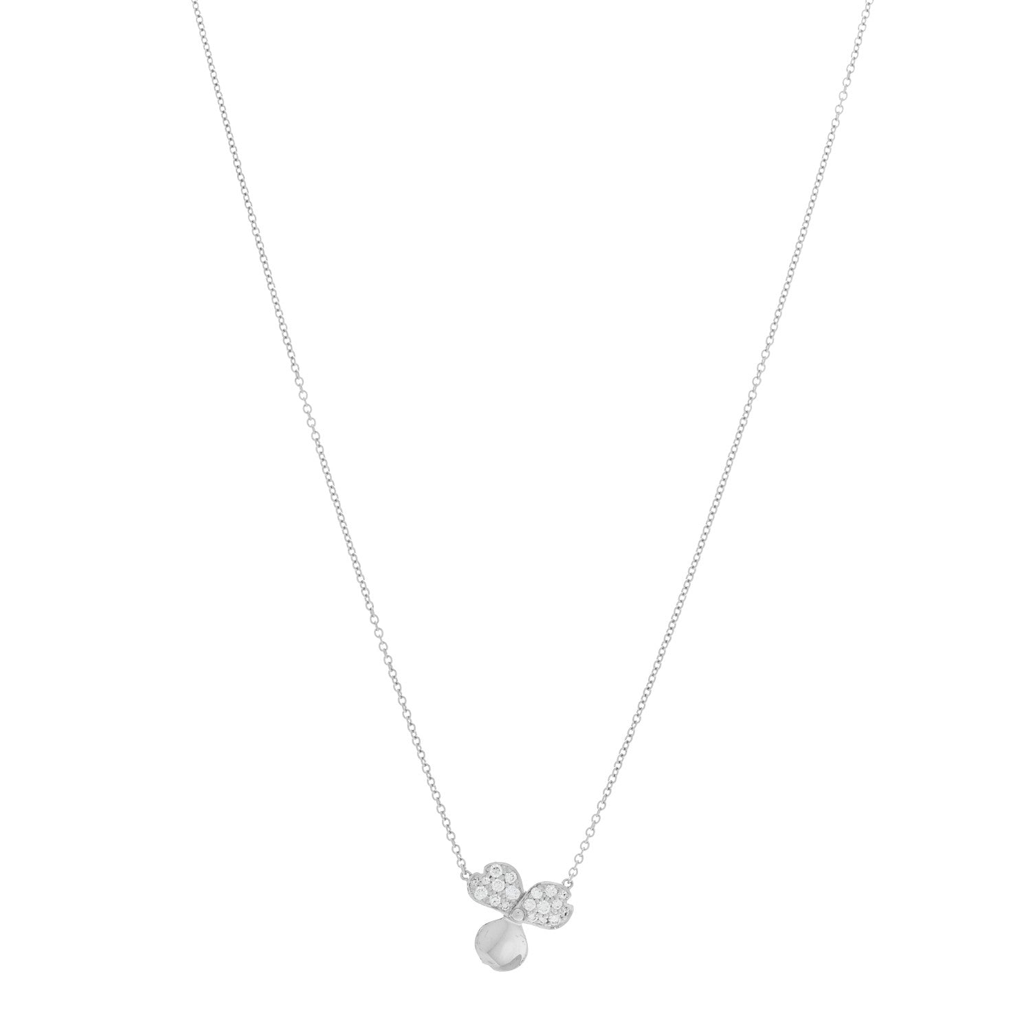 Tiffany Platinum Diamond .17ctw Small Paper Flowers Pendant Necklace 1 of 5