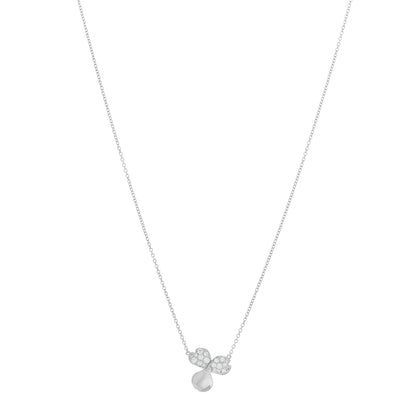 Tiffany Platinum Diamond .17ctw Small Paper Flowers Pendant Necklace 1 of 5