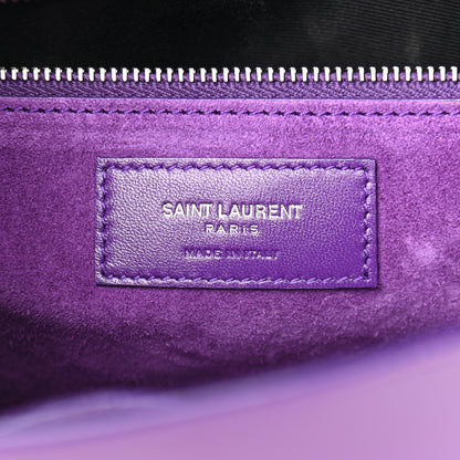 Saint Laurent Smooth Calfskin Carre Satchel Purple 6 of 9