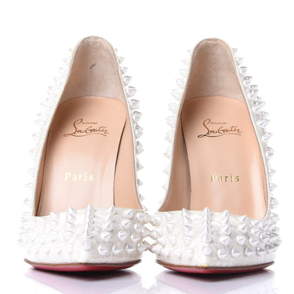 Christian Louboutin Patent Follies Spikes 100 Pumps 39 White 2 of 9