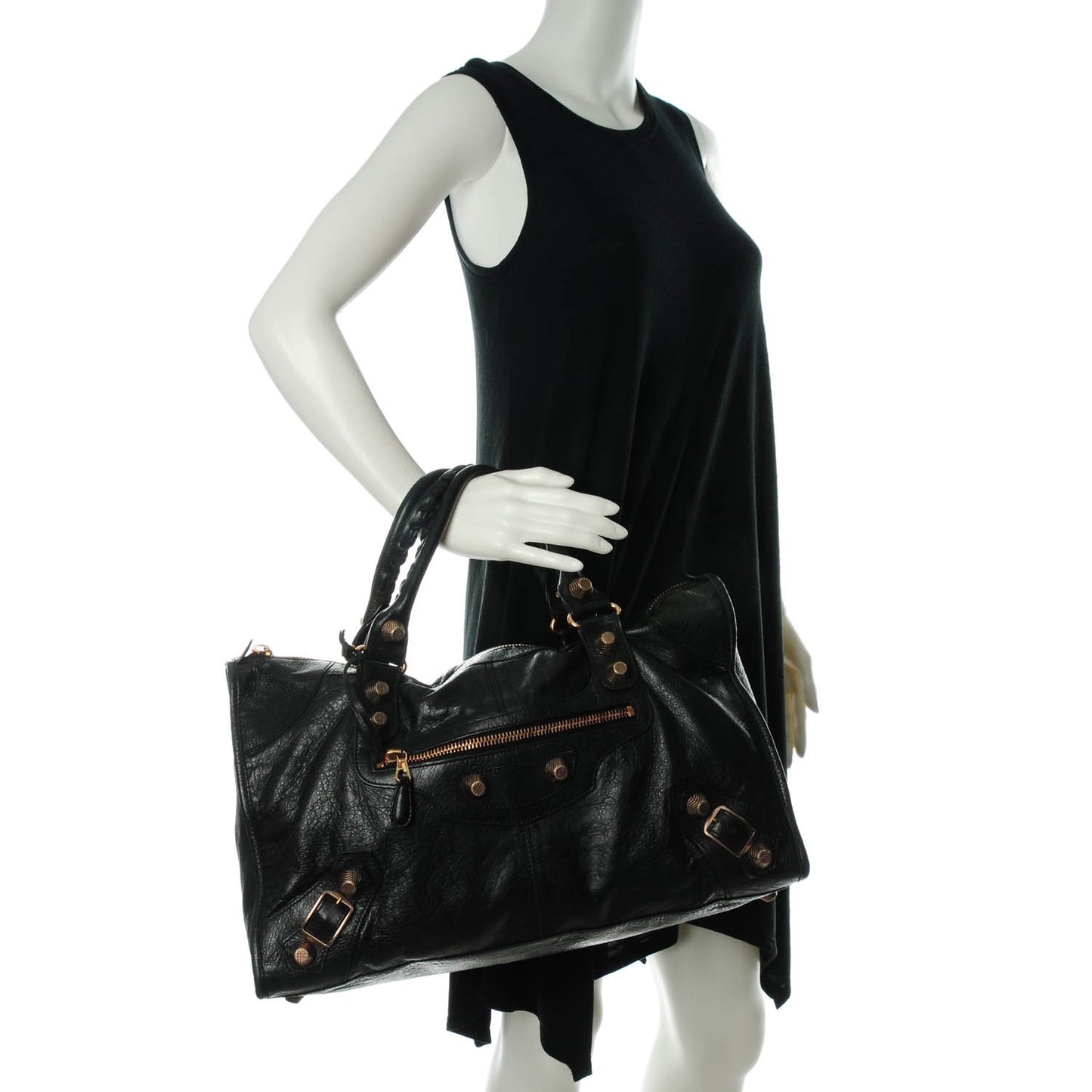 Agneau Giant 21 Rose Gold Hardware Work Black
