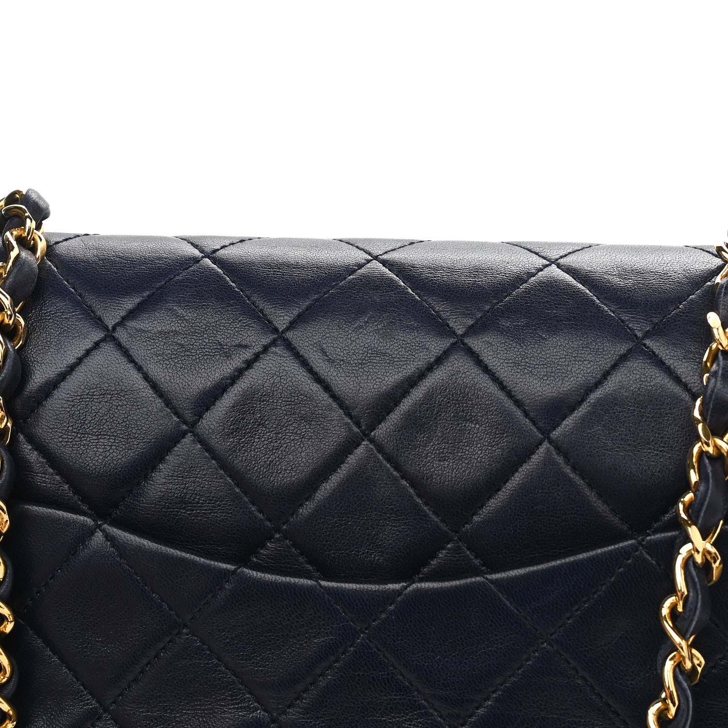 Chanel Lambskin Quilted Small Double Flap Navy 19 of 19