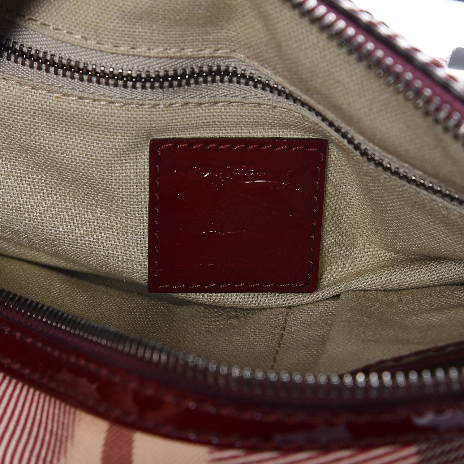 Burberry Nova Check Heart Small Chester Bowling Bag Berry Red 6 of 12