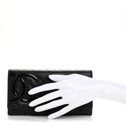 Chanel Calfskin Quilted Cambon Long Double Wallet Black 2 of 12