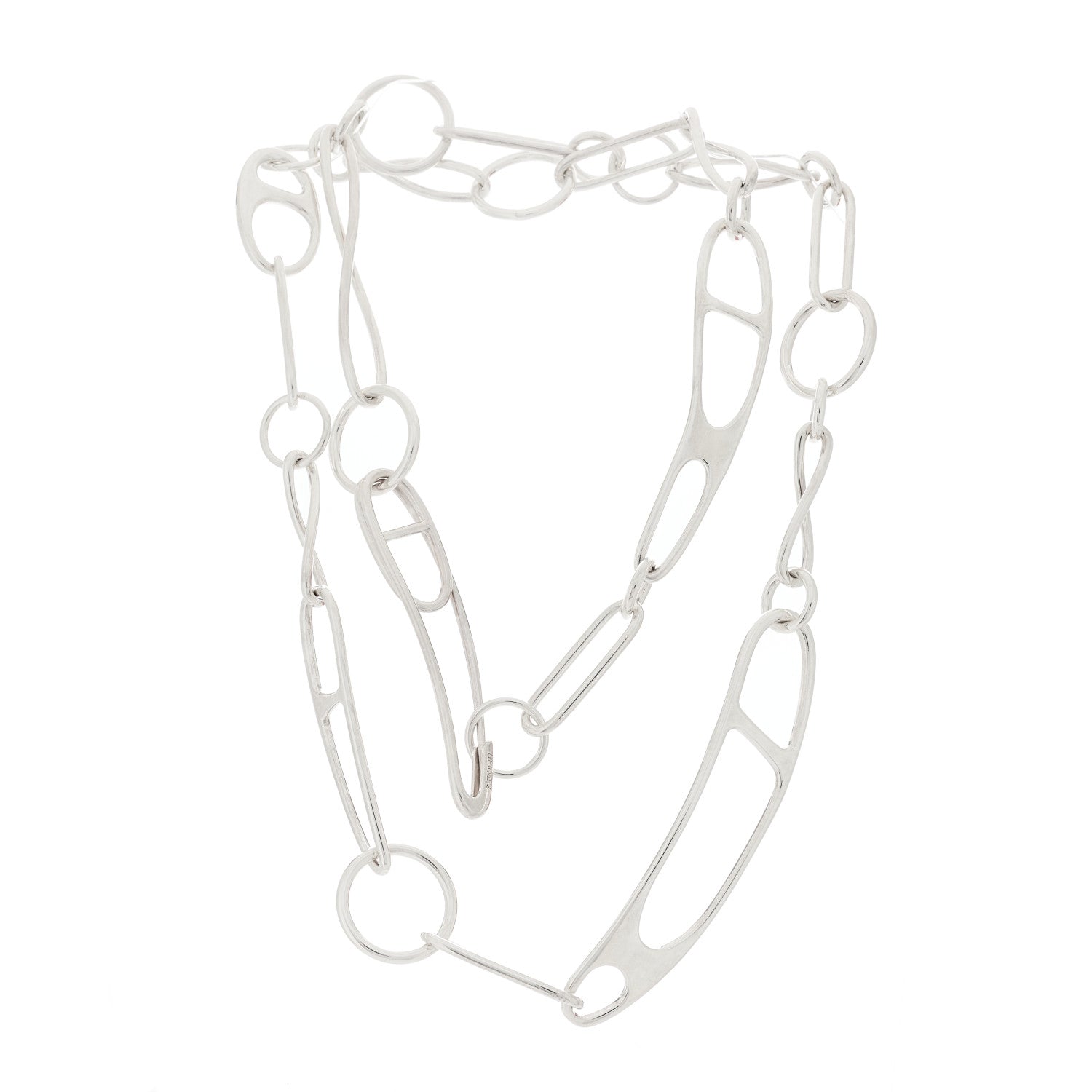 Hermes Sterling Silver Chaine d'Ancre Punk Necklace ST 2 of 4