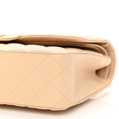 Chanel Caviar Quilted Medium Double Flap Light Beige 10 of 11