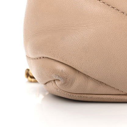 Saint Laurent Lambskin Quilted Toy Loulou Puffer Monogram Chain Satchel Dark Beige 14 of 20