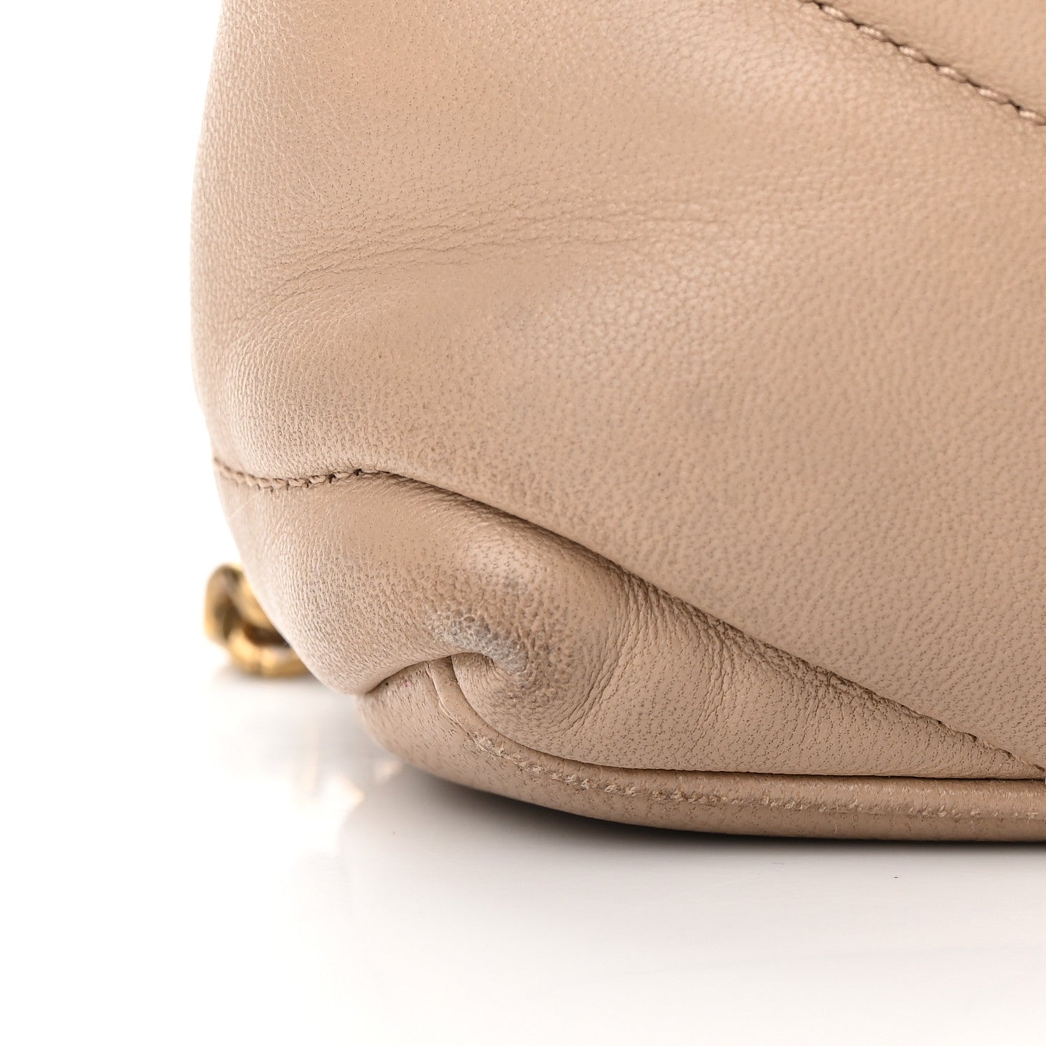 Saint Laurent Lambskin Quilted Toy Loulou Puffer Monogram Chain Satchel Dark Beige 14 of 20