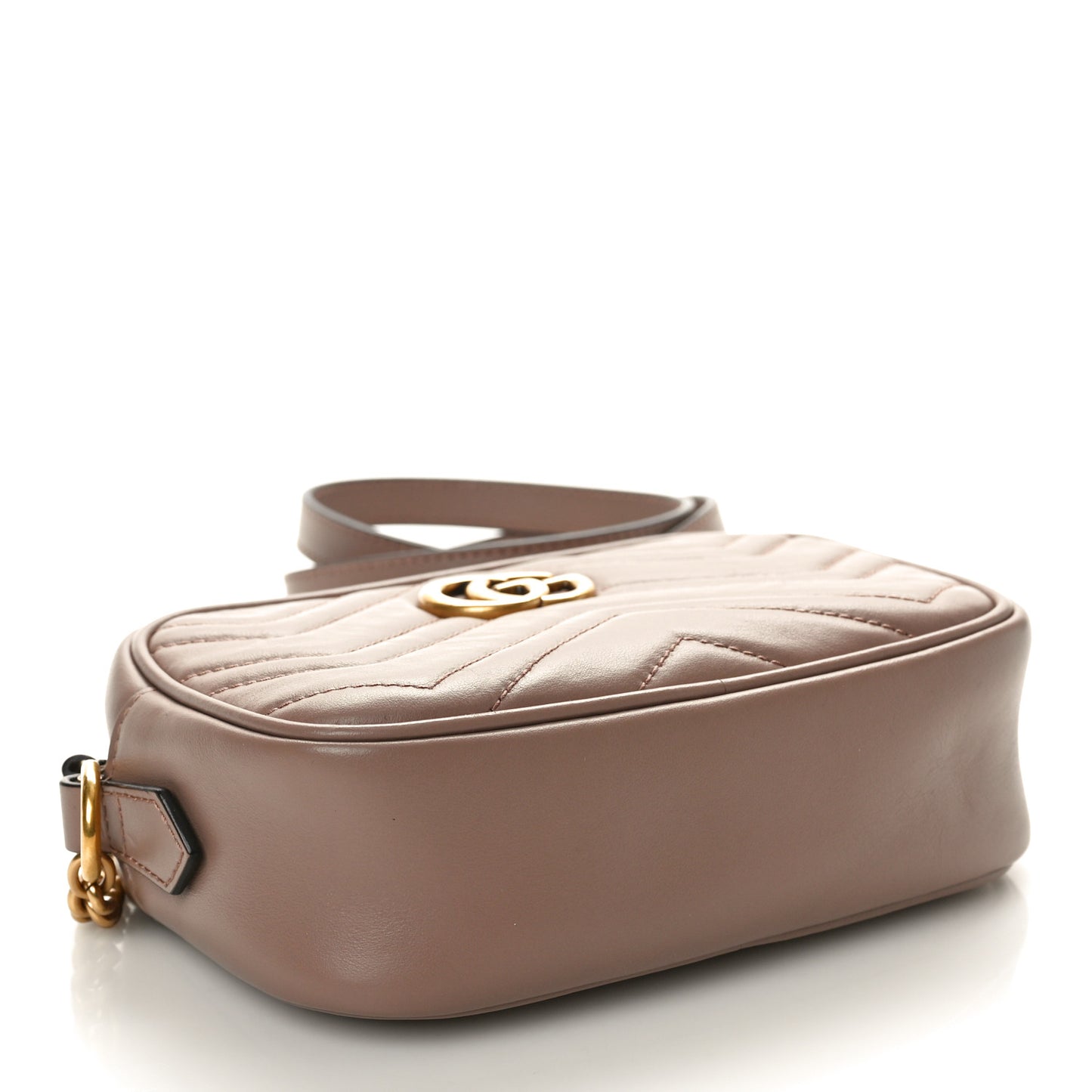 Calfskin Matelasse Mini GG Marmont Chain Shoulder Bag Porcelain Rose