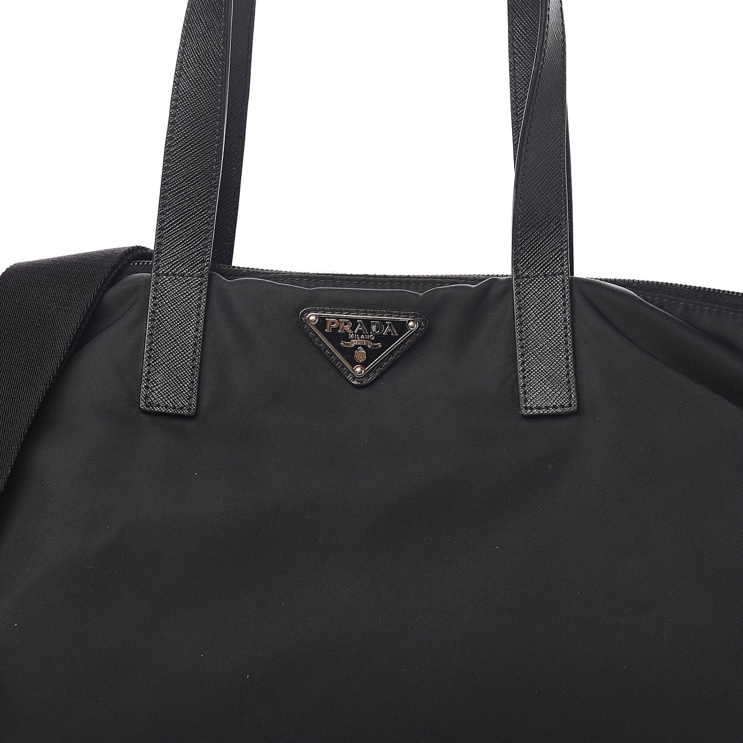 Tessuto Nylon Saffiano Tote Black