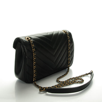 Chanel Lambskin Chevron Quilted Small Pyramid CC Flap Black 3 of 8