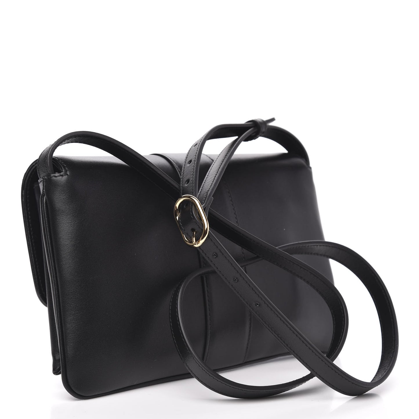 Vitello Palmellato Lux Small Arli Flap Shoulder Bag Black