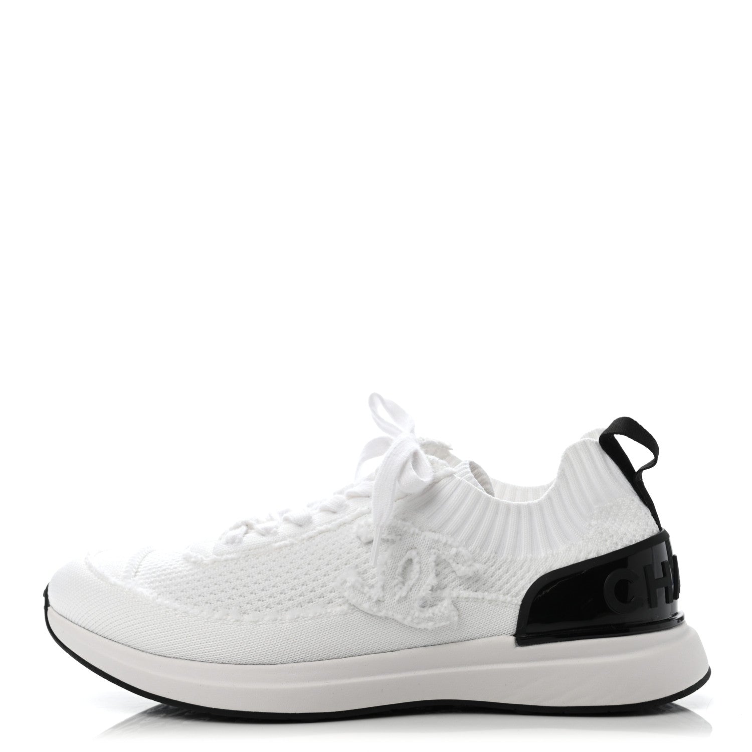 Chanel Fabric Logo Sneakers 39.5 White 2 of 7