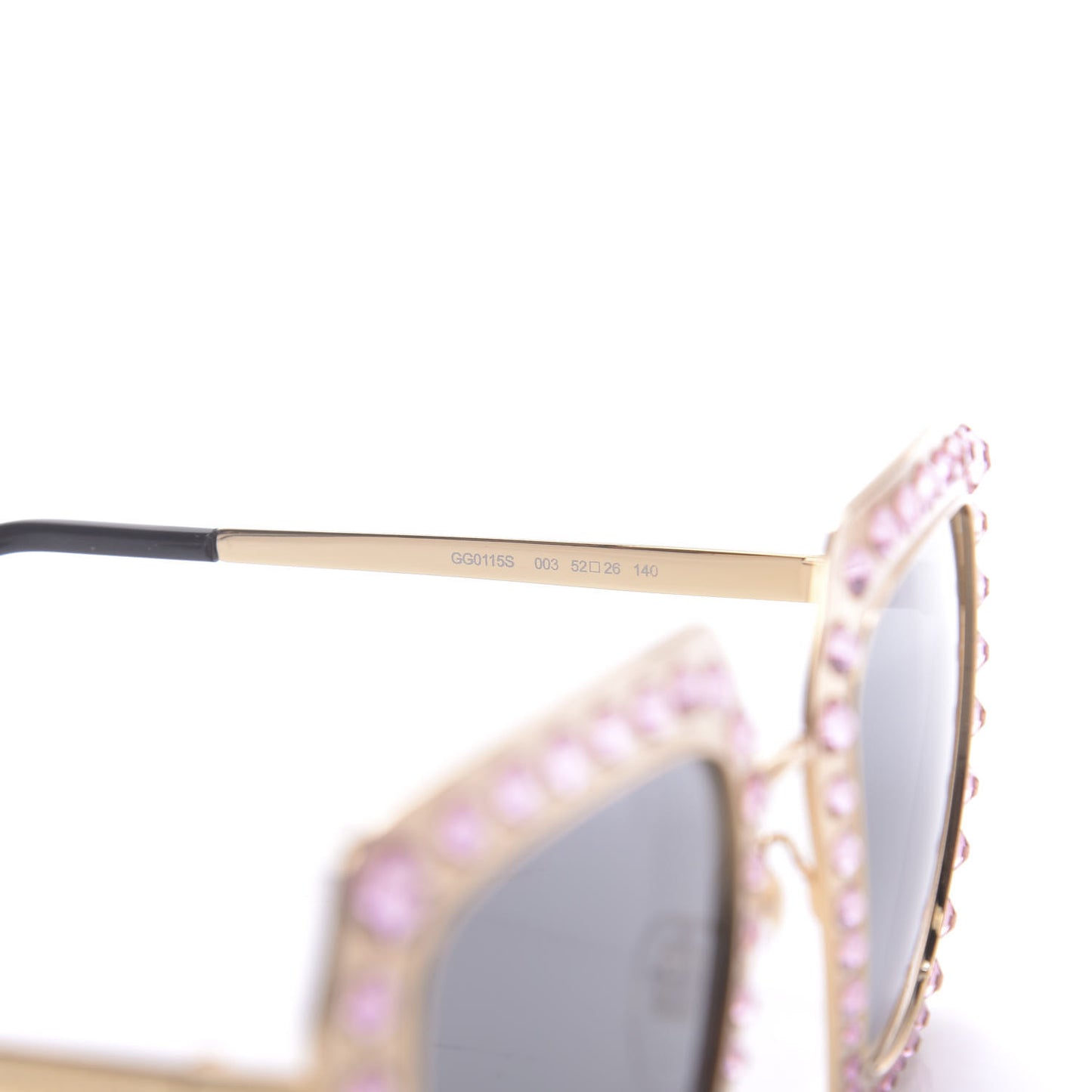 Metal Acetate Crystal Oversize GG0115S Sunglasses Rose Gold