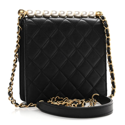Chanel Goatskin Quilted Chic Pearls Flap Black 2 of 10