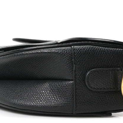 Christian Dior Grained Calfskin Saddle Bag Black 10 of 10