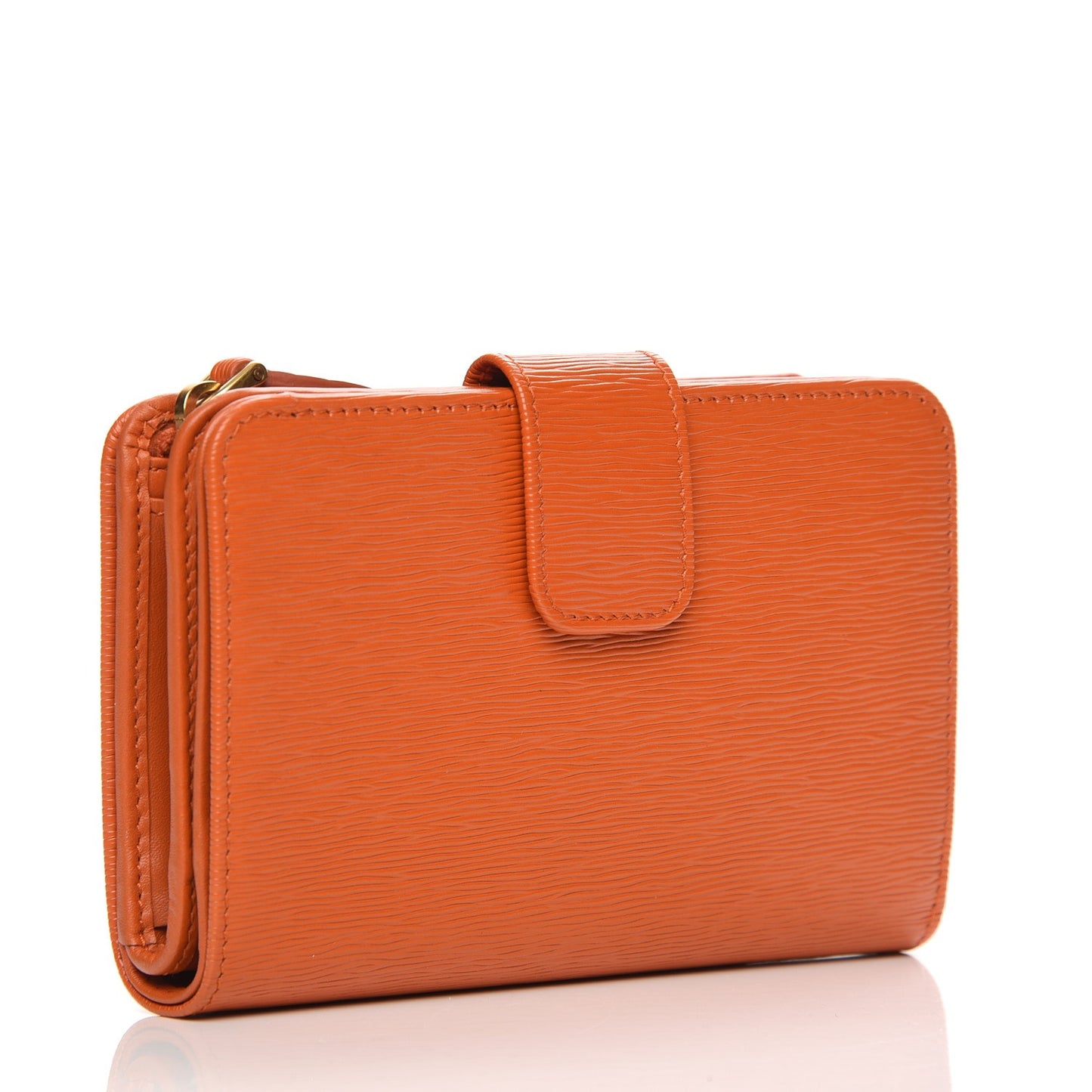 Vitello Move Metal Compact Wallet Papaya