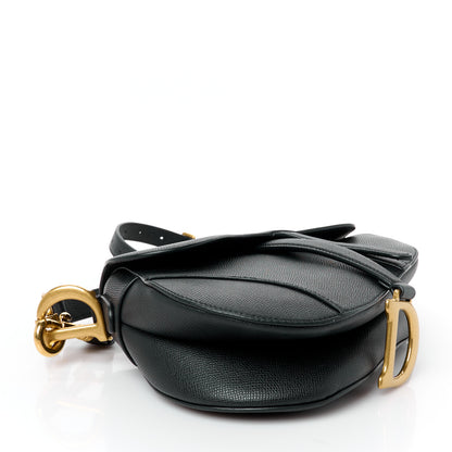 Christian Dior Grained Calfskin Saddle Bag With Strap Black 4 of 16