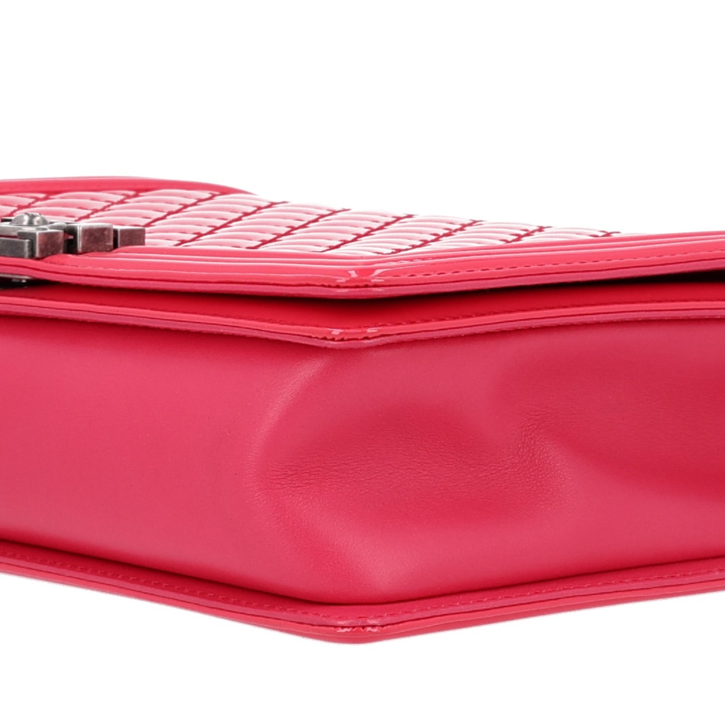 Patent Quilted Large Boy Flap Pink